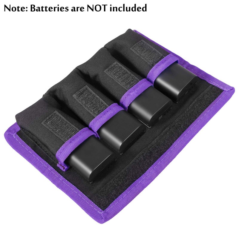 Meking Battery Storage Case Bag with 4 Pockets for DSLR Camera, Suitable for AA/AAA Battery and LP-E6 LP-E8 LP-E10 LP-E12, EN-EL14 EN-EL15, NP-FW50 NP-F550 NP-FM500H - Image 2